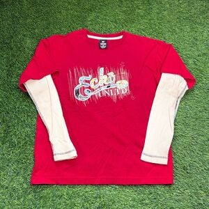 Ecko Unltd Red Graphic Long Sleeve Layered T-Shirt Men’s Medium Y2K Streetwear